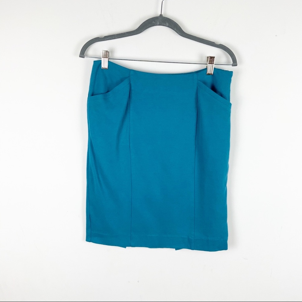 Cabi Blue Pencil Skirt with Pockets